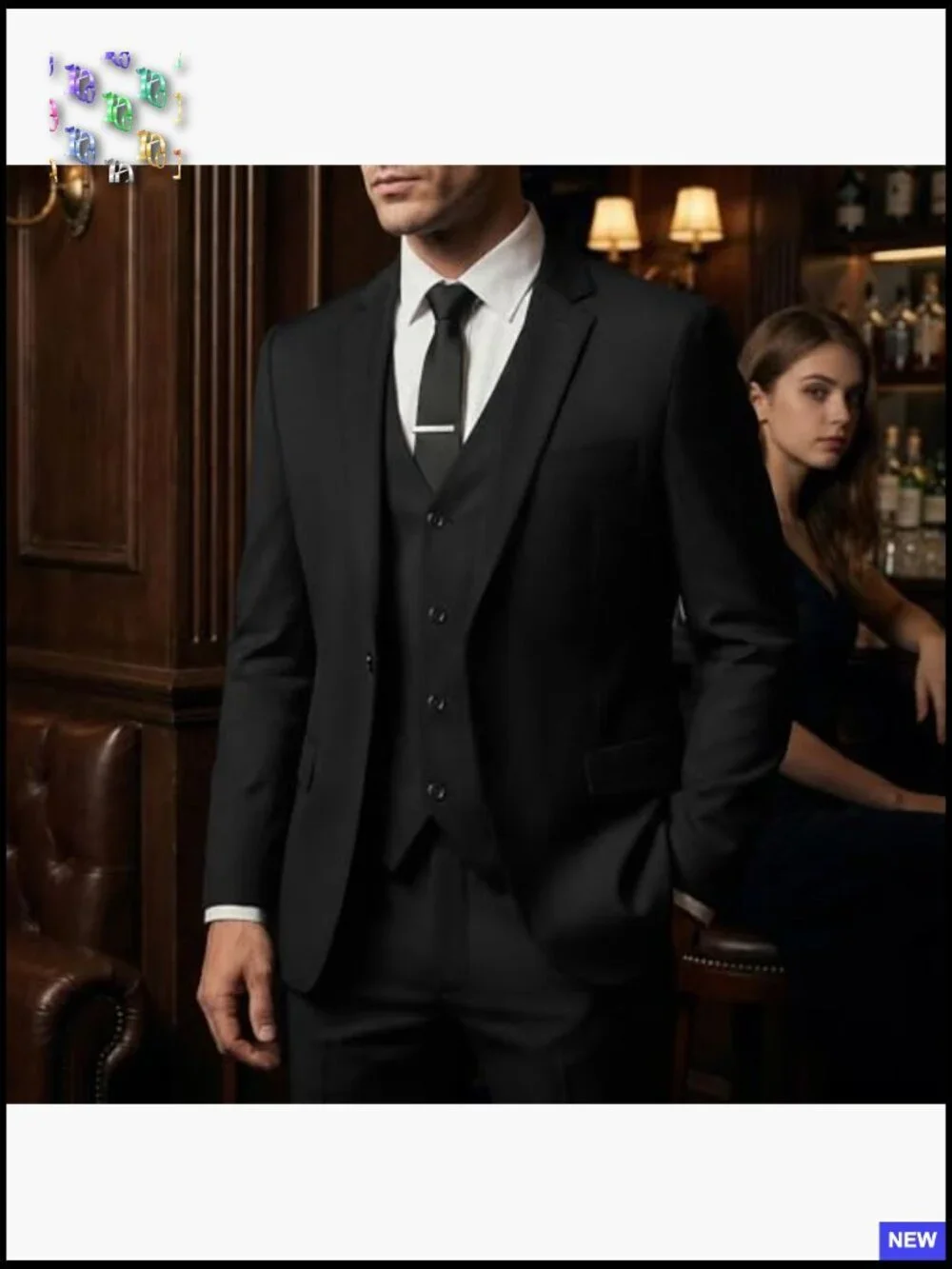 Slim Fit Three Piece Suit Set Classic Elegant Business Wedding Tuxedo